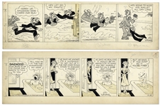 2 Chic Young Hand-Drawn Blondie Comic Strips From 1952 Titled Money Isnt Everything! and Hes the Persuasive Type!