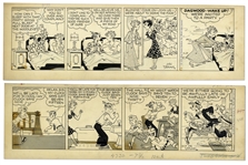 2 Chic Young Hand-Drawn Blondie Comic Strips From 1955