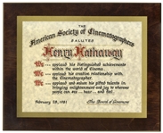 True Grit Director Henry Hathaways American Society of Cinematographers Award