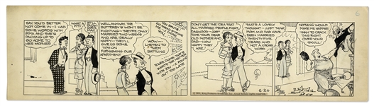 Chic Young Hand-Drawn Blondie Comic Strip From June 1931 Titled Orphans of the Storm -- One of the Earliest Blondie Strips