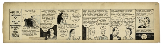 Chic Young Hand-Drawn Blondie Comic Strip From 1932 Titled Reading From Left to Right -- Early Strip With Fantastic Comedic and Narrative Content