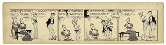 Chic Young Hand-Drawn Blondie Comic Strip From 1932 Entitled Love is Blind