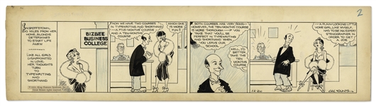 Chic Young Hand-Drawn Blondie Comic Strip From 1932 Titled The Ugly Duckling