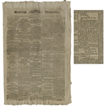 Earliest Newspaper Printing of a Letter Signed by Martha Washington -- 1800