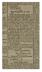 Earliest Newspaper Printing of a Letter Signed by Martha Washington -- 1800