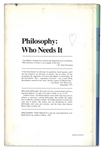 First Printing of Ayn Rand's ''Philosophy: Who Needs It?''