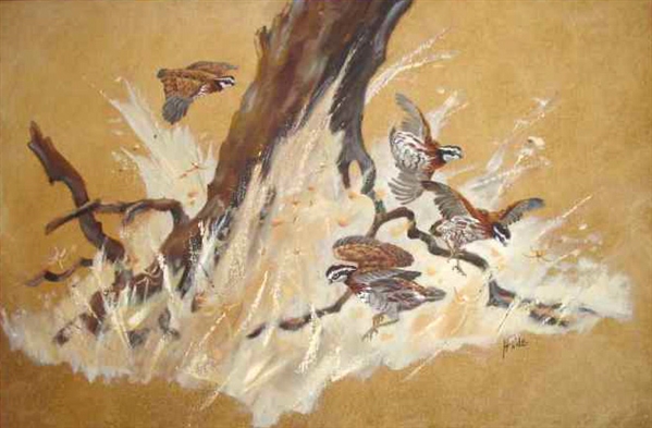 ''Run For Cover'' Painting by Texas Artist Betty Gene Haile