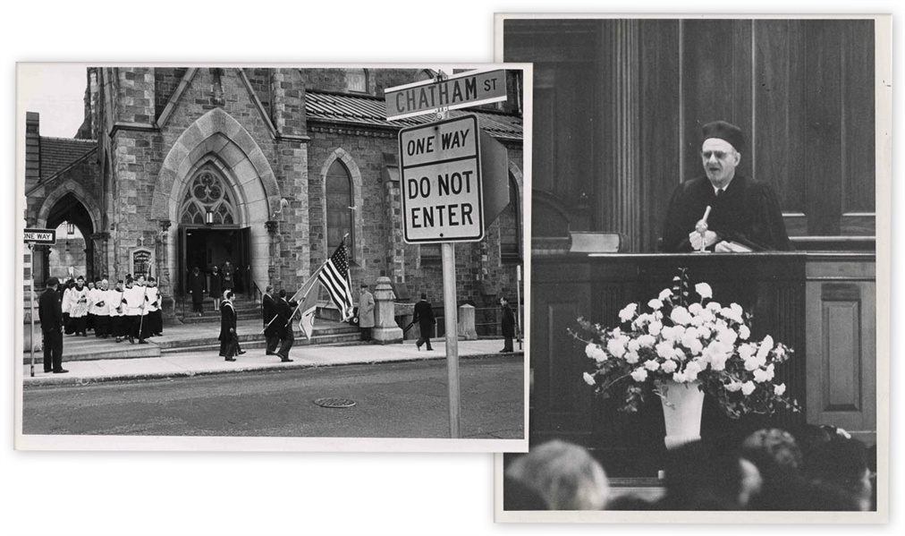 Two Original Press Photos of President John F. Kennedy's Memorial Service -- 26 November 1963