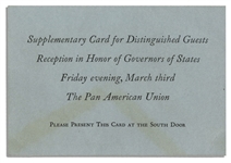 Calvin Coolidge Thank You Card -- Lot Also Includes Diplomatic Invitations