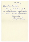 Harper Lee Autograph Note Signed -- With Envelope From Mobile, Alabama