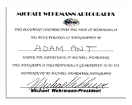 Adam Ant Signed Photo -- 8'' x 10'' -- Bold Signature, Near Fine Condition -- With Michael Wehrmann COA