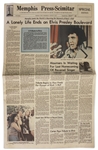 Elvis Presley Newspaper From His Hometown of Memphis -- Dated 17 August 1977 -- ...The King is Dead...