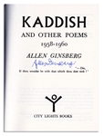 Allen Ginsberg Signed Copy of ''Kaddish & Other Poems''