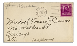 1940 Signature by Famed Naturalist and Explorer William Beebe -- on 5'' x 3'' Notecard, With Original Envelope -- Near Fine