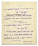 Letter Regarding the Pardons for Lincoln Assassination Conspirators Dr. Mudd, Edmund Spangler and Samuel Arnold