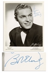 Big Band Vocalist Bob Eberly Signed 8 x 10 Glossy Photo -- To Lyman / Sincerely / Bob Eberly -- Very Good Plus Condition