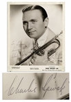Big Band Trumpeteer Charlie Spivak Signed 8.25 x 10 Glossy Photo -- To Lyman / Sincerely / Charlie Spivak -- Some Creasing; Very Good Condition