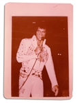 Elvis Presley in 17 October 1976 at a Bloomington, Minnesota Concert -- Lot of Three Satin-Finish Photos: Two 4.5'' x 3.5'' & One 3.5'' x 4.75'' -- Very Good