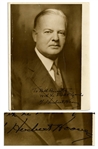 Herbert Hoover 7.5 x 9.75 Signed Photo