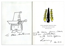 ''Madeline and the Bad Hat'' Limited First Edition Signed by Ludwig Bemelmans -- With Original Large Sketch by Bemelmans of a Child in the ''Bad Hat''