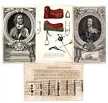 19th Century English Civil War Archive -- Etchings of King Charles I & Oliver Cromwell -- With a Facsimile of Charles Signed Death Warrant