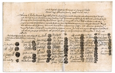19th Century English Civil War Archive -- Etchings of King Charles I & Oliver Cromwell -- With a Facsimile of Charles' Signed Death Warrant