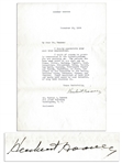 Herbert Hoover 1934 Letter Signed Regarding FDRs Controversial Gold Policy -- ...I would of course be greatly interested in the investigations...knowledge of late 1932 and early 1933...