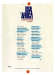 Historic ''USA for Africa'' Poster Signed by 19 Musical Artists From the 1985 Charity Single ''We Are The World'' -- Including Michael Jackson, Billy Joel & Stevie Wonder