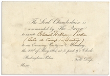 Queen Victoria 1864 Invitation to Buckingham Palace