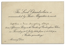 King George VI & Queen Elizabeth Buckingham Palace Invitation -- ...to an Afternoon Party in the Garden...