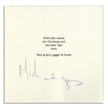 Mick Jagger & Jerry Hall Signed Christmas Card