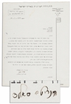 Hadassah Founder Henrietta Szold Typed Letter Signed
