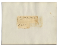 19th Century Author Mary Cowden Clarke Signed Slip