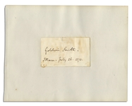 Goldwin Smiths Signature, Dated 1870