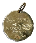 Duchess of Windsor, Wallis Simpson Personally Owned ''Fashion Academy'' Award Medallion -- Inscribed to Verso, ''Duchess of Windsor International Society '54''