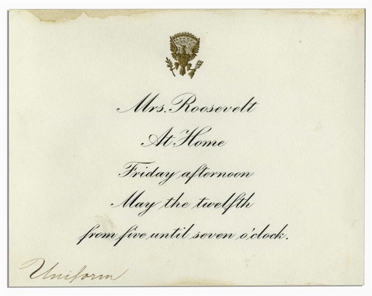 Edith Roosevelt White House Invitation Card
