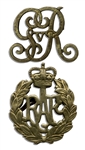 Two Royal British Commemorative Badges -- King George V Cypher & Royal Air Force Badge