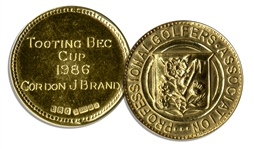 PGAs Tooting Bec Cup From the 1986 British Open -- Won by Gordon J. Brand for the Lowest Single Round During the Championship -- Brand Shot 65