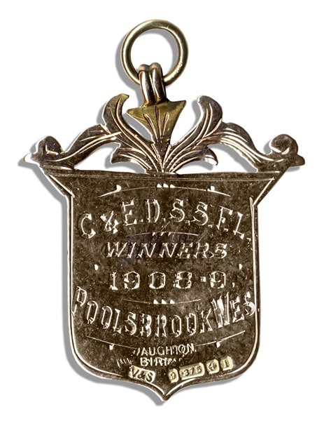 Gold Medal Awarded to Sheffield United Footballer Ernest Needham in 1909