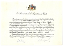 Augusto Pinochet Signed Declaration, Appointing the German Consul for Chile