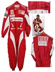 World Champion Fernando Alonso Race-Worn & Signed Rare Ferrari Suit -- From 2010 Formula One Season