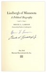 Charles Lindbergh Signed Copy of ''Lindbergh of Minnesota'' -- Near Fine