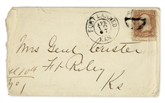 George Custer Envelope Made Out in His Hand to His Wife -- Mrs. Genl Custer