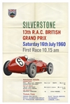 1960 British Grand Prix Poster -- From the Historic Silverstone Formula One Racing Circuit