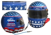 Dale Jarrett Race-Worn & Signed Helmet -- With LOA From Jarrett