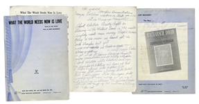 Louis Jordans Handwritten Notes on Race & Politics, Likely Draft Lyrics to a Song -- Black Rebellion White Rebellion and even the Women ar Rebelling