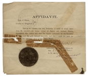 Penholder Made From Abraham Lincoln's Home in Springfield, Illinois -- With COA Affidavit From State of Illinois