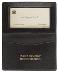 John F. Kennedy U.S. Senate Card & Card Case -- With LOA From Evelyn Lincoln