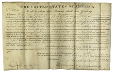 Andrew Jackson Land Grant Signed as President in 1830
