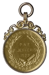 Early F.A. Challenge Cup Runner-Up Gold Medal From 1922 -- Final Match Before Venue Switched to Wembley Stadium
